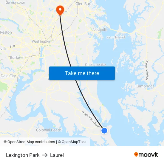 Lexington Park to Laurel map