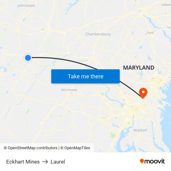 Eckhart Mines to Laurel map