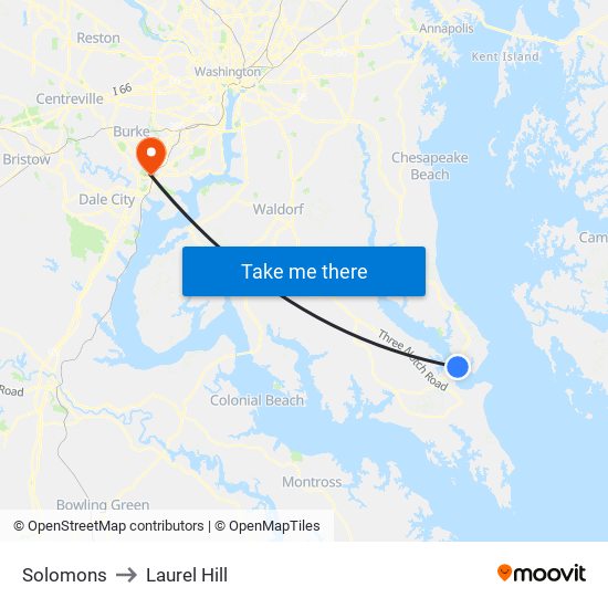 Solomons to Laurel Hill map