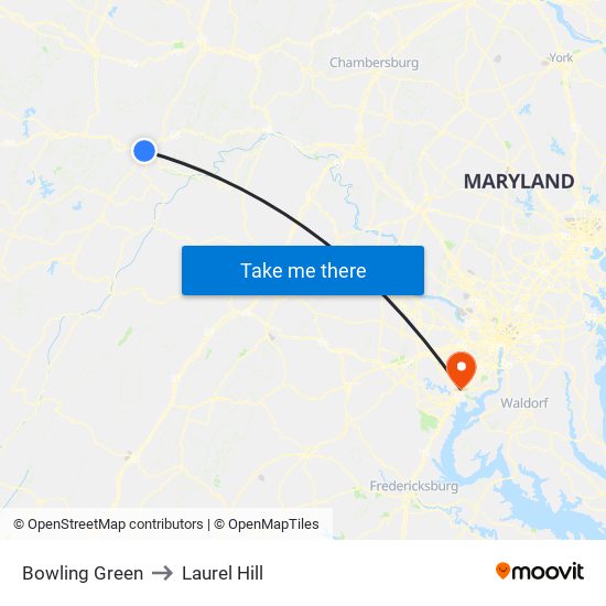 Bowling Green to Laurel Hill map