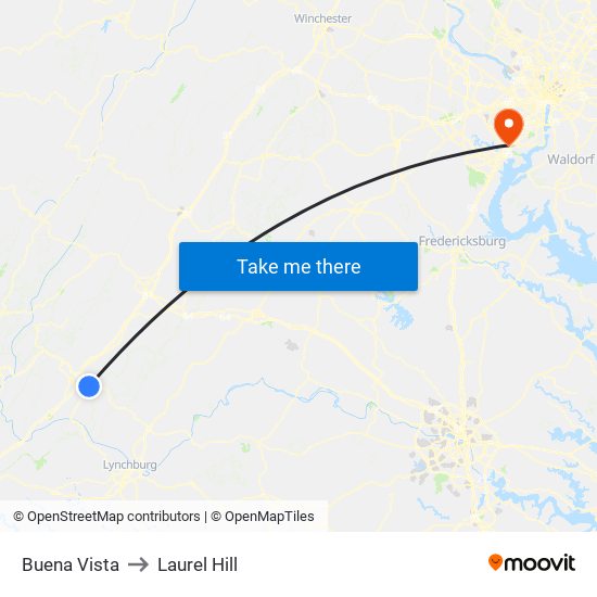 Buena Vista to Laurel Hill map