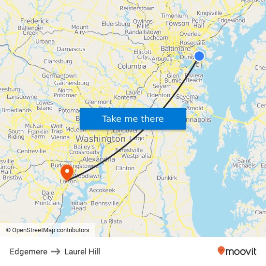 Edgemere to Laurel Hill map