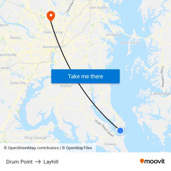Drum Point to Layhill map