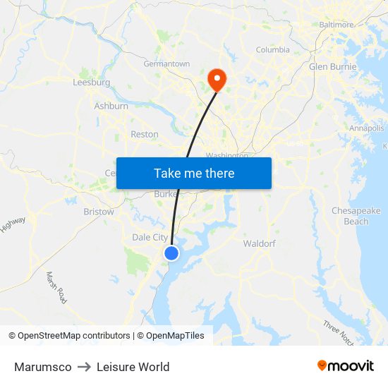 Marumsco to Leisure World map