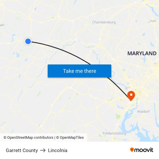 Garrett County to Lincolnia map