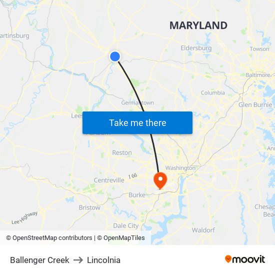 Ballenger Creek to Lincolnia map