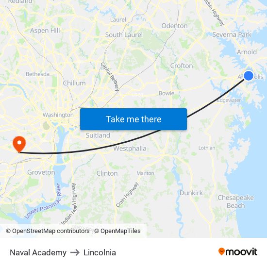 Naval Academy to Lincolnia map