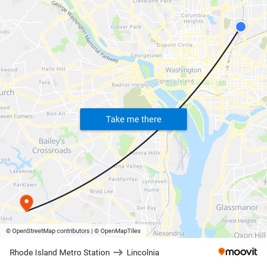 Rhode Island Metro Station to Lincolnia map