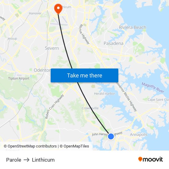 Parole to Linthicum map