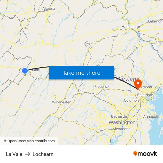 La Vale to Lochearn map