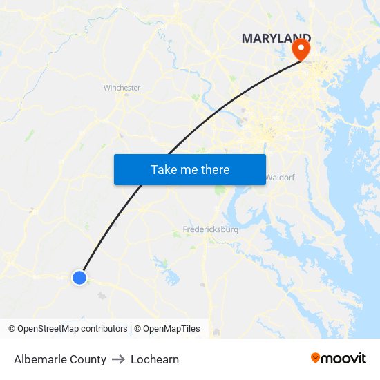 Albemarle County to Lochearn map