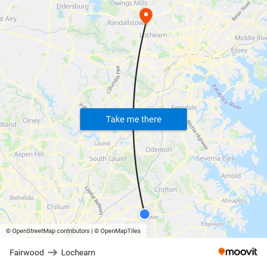 Fairwood to Lochearn map