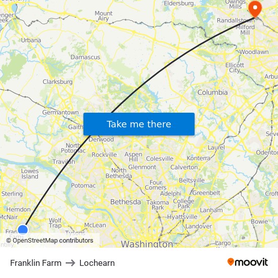 Franklin Farm to Lochearn map