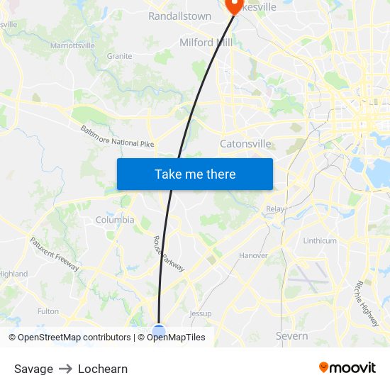 Savage to Lochearn map