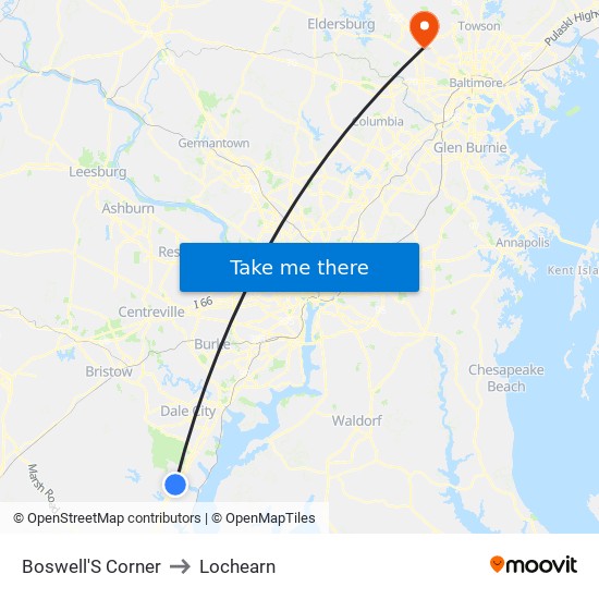 Boswell'S Corner to Lochearn map