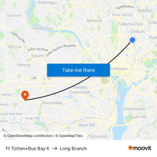 Fort Totten+Bay K to Long Branch map