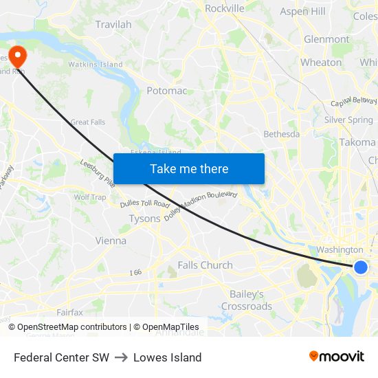 Federal Center SW to Lowes Island map