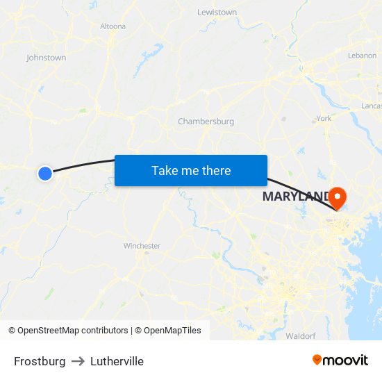 Frostburg to Lutherville map