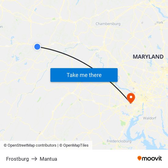 Frostburg to Mantua map