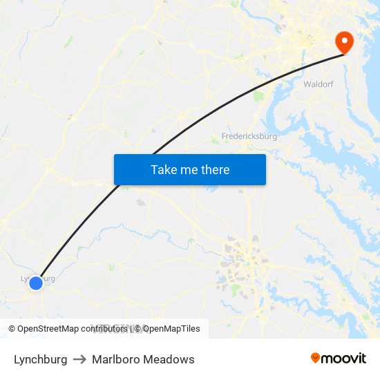 Lynchburg to Marlboro Meadows map