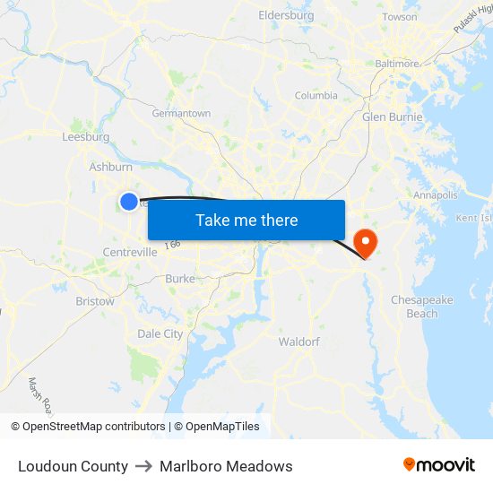 Loudoun County to Marlboro Meadows map