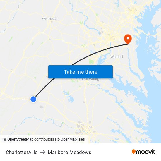 Charlottesville to Marlboro Meadows map