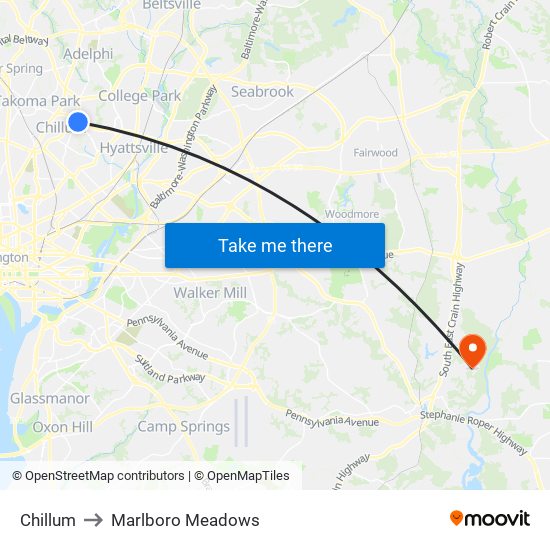 Chillum to Marlboro Meadows map