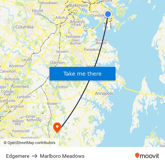 Edgemere to Marlboro Meadows map