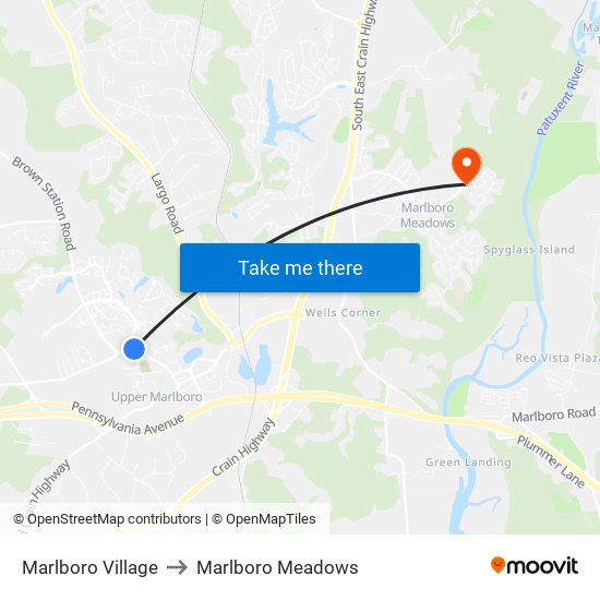 Marlboro Village to Marlboro Meadows map