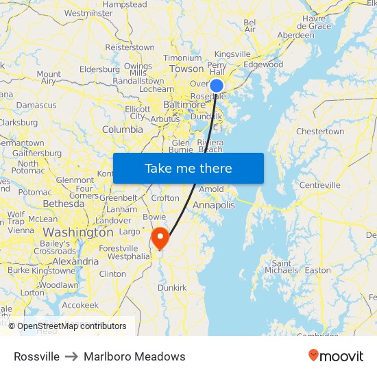 Rossville to Marlboro Meadows map