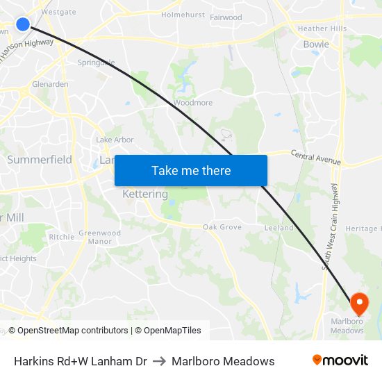 Harkins Rd+W Lanham Dr to Marlboro Meadows map