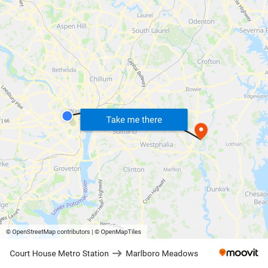 Court House Metro Station to Marlboro Meadows map