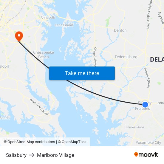 Salisbury to Marlboro Village map