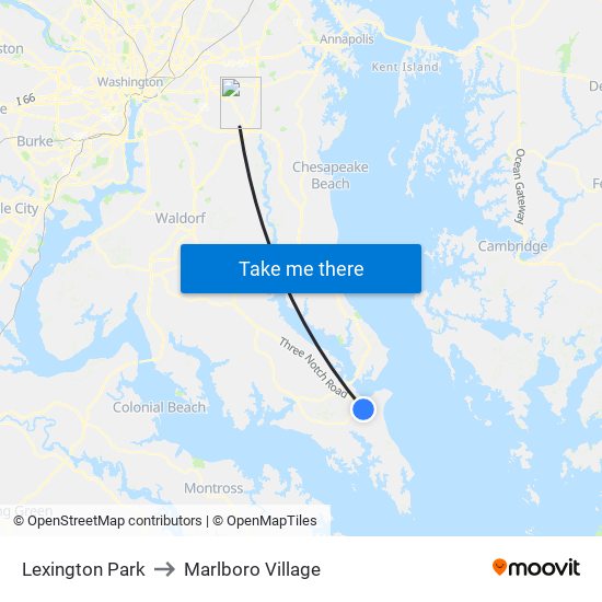 Lexington Park to Marlboro Village map