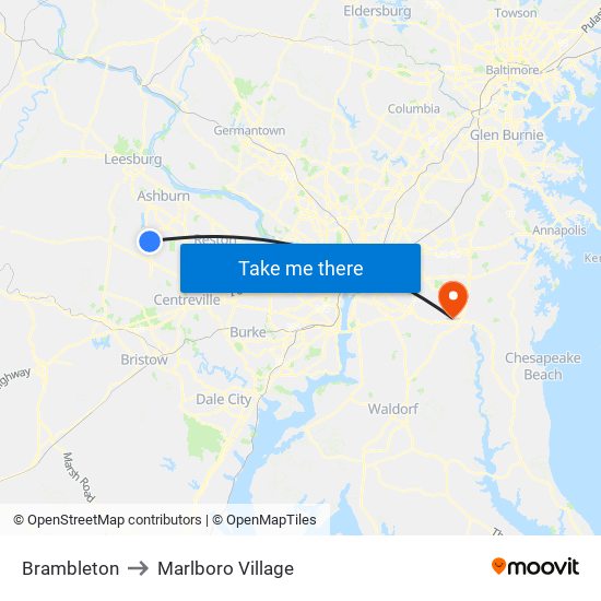 Brambleton to Marlboro Village map
