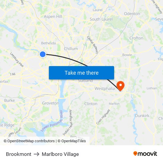 Brookmont to Marlboro Village map