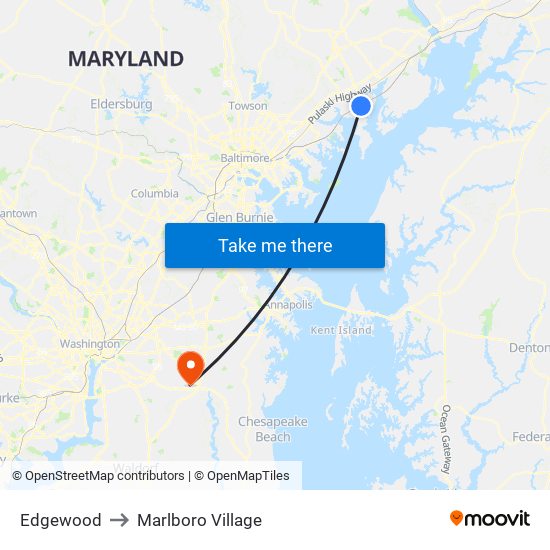 Edgewood to Marlboro Village map