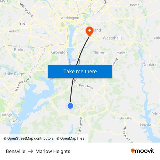 Bensville to Marlow Heights map