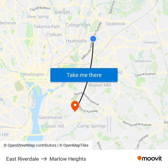 East Riverdale to Marlow Heights map