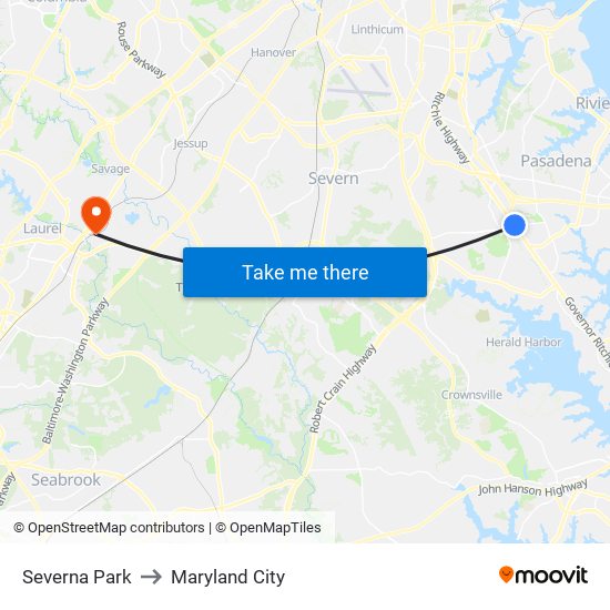 Severna Park to Maryland City map