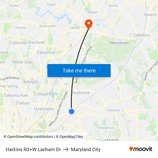 Harkins Rd+W Lanham Dr to Maryland City map