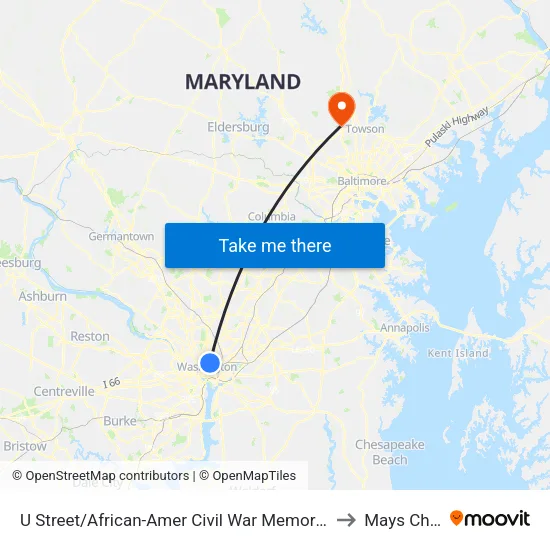 U Street/African-Amer Civil  War Memorial/ Cardozo to Mays Chapel map