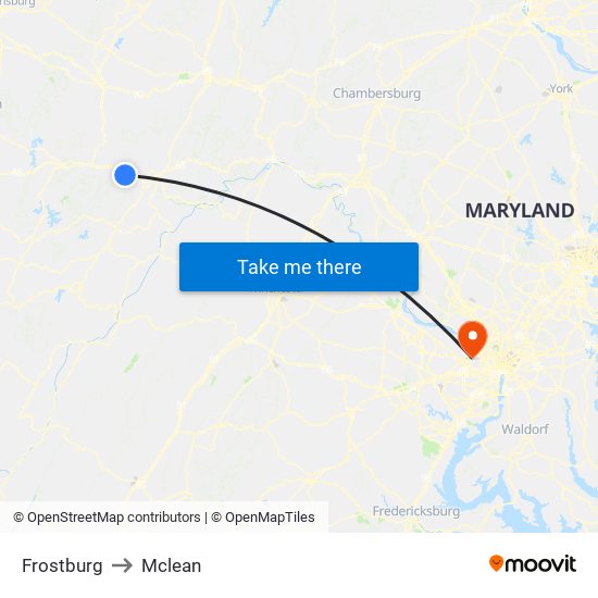 Frostburg to Mclean map