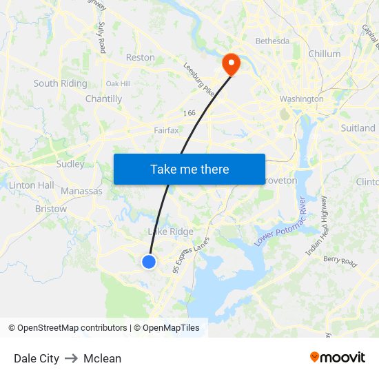 Dale City to Mclean map