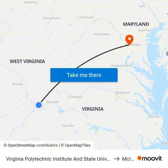 Virginia Polytechnic Institute And State University - Hahn Lot to Mclean map