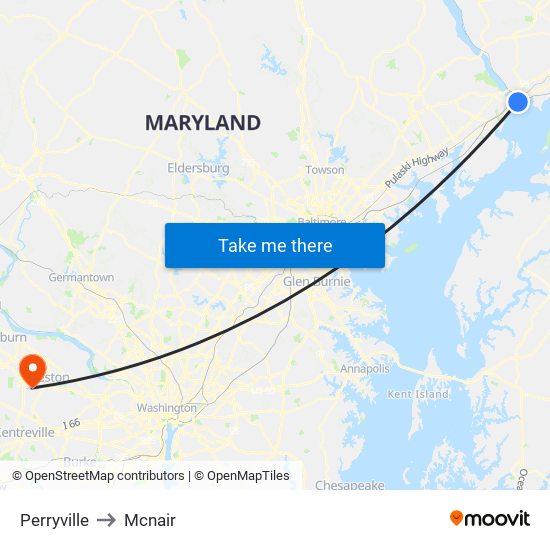 Perryville to Mcnair map