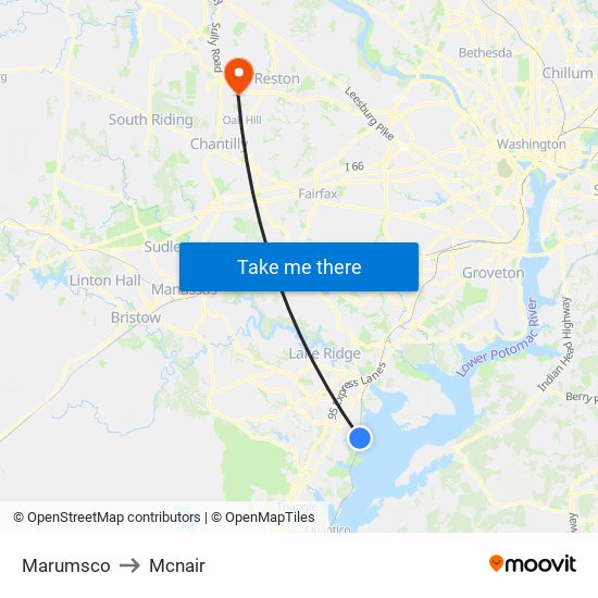 Marumsco to Mcnair map