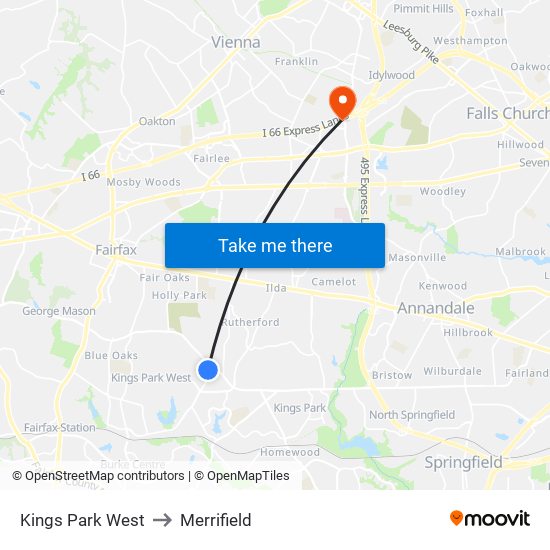 Kings Park West to Merrifield map