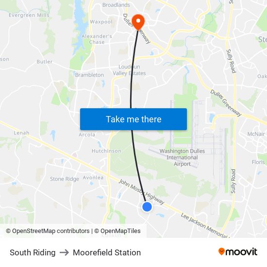 South Riding to Moorefield Station map