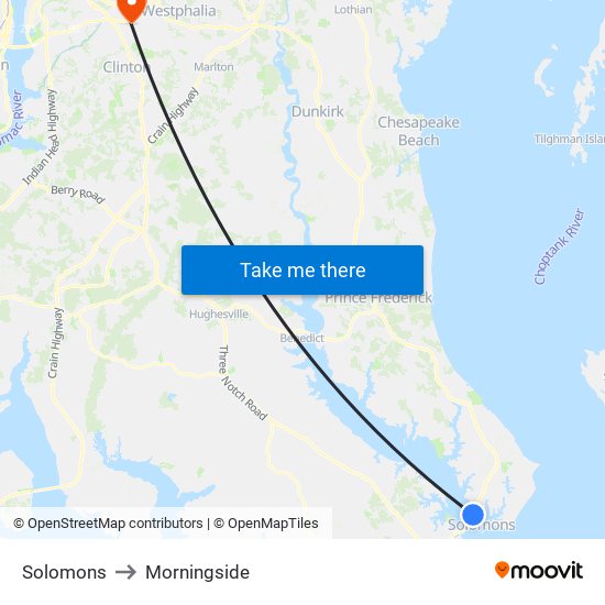 Solomons to Morningside map